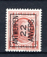 PRE67A MNH** 1922 - ANTWERPEN 22 ANVERS - Typografisch 1922-31 (Houyoux)