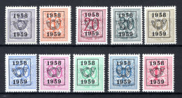 PRE676/685 MNH** 1958 - Cijfer Op Heraldieke Leeuw Type E - REEKS 51 - Tipo 1922-31 (Houyoux)