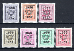 PRE659/665 MNH** 1956 - Cijfer Op Heraldieke Leeuw Type E - REEKS 49 - Typos 1951-80 (Ziffer Auf Löwe)