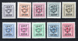PRE666/675 MNH** 1957 - Cijfer Op Heraldieke Leeuw Type E - REEKS 50 - Sobreimpresos 1951-80 (Chifras Sobre El Leon)