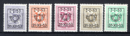 PRE630/634 MNH** 1953 - Klein Staatswapen Opdruk Type D - REEKS 44 - Typografisch 1951-80 (Cijfer Op Leeuw)