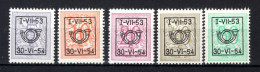 PRE635/639 MNH** 1953 - Cijfer Op Heraldieke Leeuw Type D - REEKS 45 - Tipo 1951-80 (Cifra Su Leone)