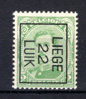 PRE61B MNH** 1922 - LIEGE 22 LUIK - Typografisch 1922-26 (Albert I)