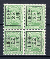 PRE61A MNH** 1922 - LIEGE 22 LUIK (4 Stuks)  - Typos 1922-26 (Albert I.)