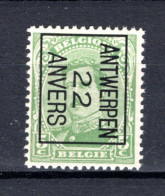 PRE59B MNH** 1922 - ANTWERPEN 22 ANVERS  - Typografisch 1922-26 (Albert I)