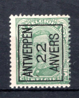 PRE59A-II MNH** 1922 - ANTWERPEN 22 ANVERS  - Typos 1922-26 (Albert I.)