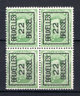 PRE60A MNH** 1922 - BRUXELLES 22 BRUSSEL (4 Stuks)  - Typografisch 1922-26 (Albert I)