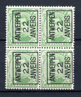 PRE59A MNH** 1922 - ANTWERPEN 22 ANVERS (4 Stuks)  - Typos 1922-26 (Albert I.)