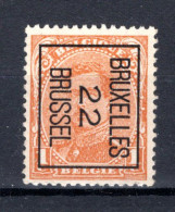 PRE55B MNH** 1922 - BRUXELLES 22 BRUSSEL  - Typos 1922-26 (Albert I.)