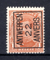 PRE54A-II MNH** 1922 - ANTWERPEN 22 ANVERS - Typos 1922-26 (Albert I)