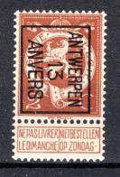 PRE40B MNH** 1913 - ANTWERPEN 13 ANVERS - Typos 1912-14 (Löwe)