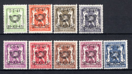 PRE455/463 MNH** 1941 - Klein Staatswapen Opdruk Type D - REEKS 20 - Typo Precancels 1936-51 (Small Seal Of The State)