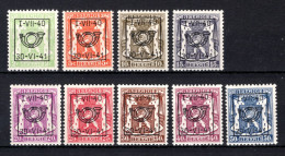 PRE446/454 MNH** 1940 - Klein Staatswapen Opdruk Type D - REEKS 19 - Typo Precancels 1936-51 (Small Seal Of The State)