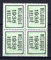 PRE330B MNH** 1938 - BELGIQUE 1938 BELGIE  (4 Stuks)  - Sobreimpresos 1936-51 (Sello Pequeno)