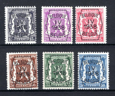 PRE351/356 MNH** 1939 - Klein Staatswapen Opdruk Type A - REEKS 4 - Typo Precancels 1936-51 (Small Seal Of The State)
