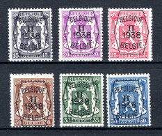 PRE339/344 MNH** 1939 - Klein Staatswapen Opdruk Type A - REEKS 2 - Typo Precancels 1936-51 (Small Seal Of The State)