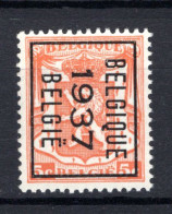 PRE322B MNH** 1937 - BELGIQUE 1937 BELGIE  - Sobreimpresos 1936-51 (Sello Pequeno)