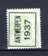PRE320A MNH** 1937 - ANTWERPEN 1937 - Typos 1936-51 (Kleines Siegel)