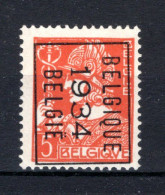 PRE278B MNH** 1934 - BELGIQUE 1934 BELGIE  - Typos 1932-36 (Cérès Und Mercure)