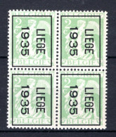 PRE277B MNH** 1934 - LIEGE 1934  (4 Stuks) - Typos 1932-36 (Cérès Und Mercure)