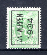 PRE269A MNH** 1934 - ANTWERPEN 1934  - Typos 1929-37 (Heraldischer Löwe)