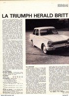 2 Feuillets De Magazine Triumph Stag 1972 & 1 Feuillet De Magazine Herald Britt 1969 - Auto's