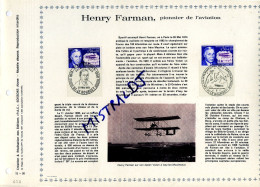 Rare Feuillet PAC (précurseur De CEF) De 1971 - Henry FARMAN, Pionnier De L’Aviation, 2 Timbres - 1970-1979