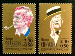 1990 FRANCE N 2650 / 2654 - MAURICE CHEVALIER ET GEORGES BRASSENS - NEUF** - Unused Stamps