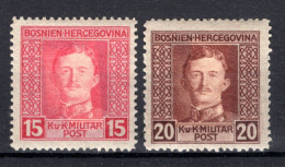 BOSNIE HERZEGOVINA Yt. BA125/126 MH 1917 - Bosnië En Herzegovina