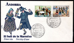 ANDORRA SP Yt. 72/76 FDC 1972 - Lettres & Documents