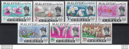 1965 Perlis Malaysia Flowers 7v. MNH SG N. 41/47 - Other & Unclassified