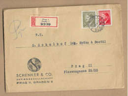Los Vom 20.05 -  Briefumschlag Aus Prag 1944 - Bezetting 1938-45