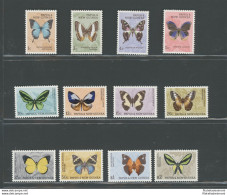 1966 - 67 PAPUA NEW GUINEA - Elisabetta, Farfalle, Yvert & Tellier N. 83/93 - 12 Valori MNH** - Schmetterlinge
