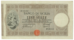 1000 LIRE BANCO DI SICILIA BIGLIETTO AL PORTATORE 30/05/1919 BB/BB+ - Altri & Non Classificati