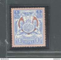 1904 ZANZIBAR - Sultan Sir Hamoud Bin Mohammed - Stanley Gibbons N. 220 - 1 Rupia Blue And Red - MNH** - Altri & Non Classificati