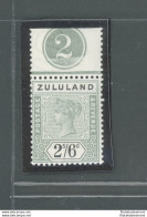 1894-96 Zululand - South Africa - Stanley Gibbons N. 26 - Numero Di Tavola - MNH** - Andere & Zonder Classificatie