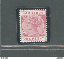 1882- 86 BARBADOS, Stanley Gibbons N. 92, 1 D. Carminio - MNH** - Autres & Non Classés