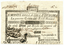48 SCUDI CEDOLA SACRO MONTE DELLA PIETÀ DI ROMA 01/05/1797 BB+ - Altri & Non Classificati
