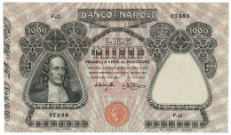 1000 LIRE BANCO DI NAPOLI BIGLIETTO AL PORTATORE 31/05/1915 SPL - Andere & Zonder Classificatie