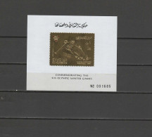 Sharjah 1968 Olympic Games Grenoble Gold S/s MNH - Invierno 1968: Grenoble