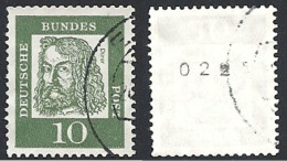 Deutschland, 1961,  Mi.-Nr. 350 Y R, Mit Nr. 022,  Gestempelt - Francobolli In Bobina