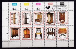 RSA, 1992, Mint Miniature Sheet, MS 845-854, Antique Cape Furniture, Scannr. F2611 - Blokken & Velletjes