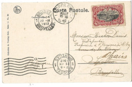 !!! CONGO, CPA DE 1912, DÉPART DE COQUILHATVILLE POUR OHAIN (FRANCE), ARRIVAGE DE POINTE D'IVOIRE, KINSHASA. - Storia Postale