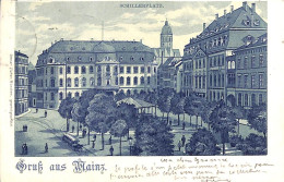 Gruss Aus Mainz - Schillerplatz (Ottmar Zieher 1899) - Mainz