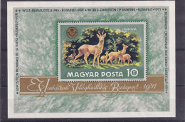 Hungría. Hoja Bloque Del Tema Fauna. Ciervos - Unused Stamps