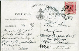 1897 Austria Lloyd SS Thalia Postcard - Lettres & Documents