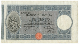 100 LIRE BANCO DI SICILIA BIGLIETTO AL PORTATORE 18/05/1915 BB - Other & Unclassified