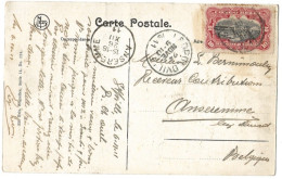 !!! CONGO, CPA DE 1911, DÉPART DU CONGO POUR ANSEREMME. - Cartas & Documentos