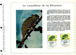 Rare Feuillet PAC (précurseur De CEF) De 1971 - CAMÉLÉON DE LA RÉUNION, 2 Valeurs - 1970-1979