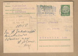 Los Vom 20.05 Ganzsache-Postkarte Aus Nürnberg  1935  Werbestempel - Ocupación 1938 – 45